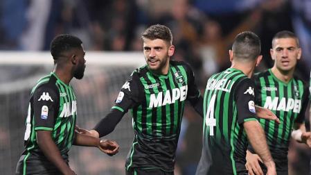 Jugadores del Sassuolo celebran un gol en un partido anterior.