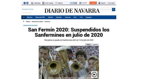La suspensión de los Sanfermines llegó a 541 millones de personas