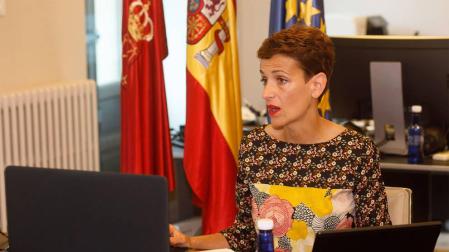 María Chivite, durante la conferencia de presidentes este domingo.