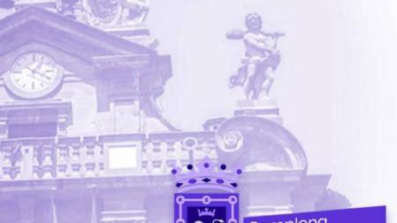 La web del Ayuntamiento de Pamplona, teñida de morado.