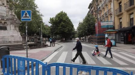 Este sábado se las iniciado la peatonalización del paseo Sarasate, con los cambios de tráfico y modificación de las paradas de villavesas.