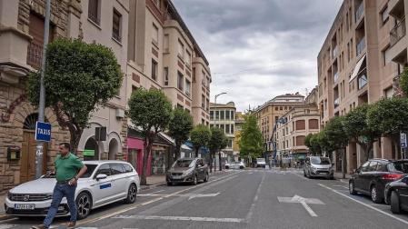 Los taxistas de Estella quieren quedarse en la calle San Andrés