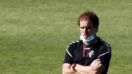 Jagoba Arrasate, en el entrenamiento de ayer.