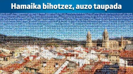 El Casco Viejo de Pamplona hace un mosaico con las fotografías de 1.300 vecinos