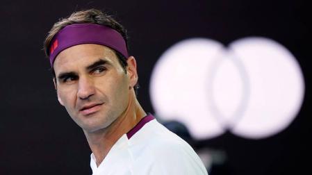 Federer, durante su partido contra Tennys Sandgren.