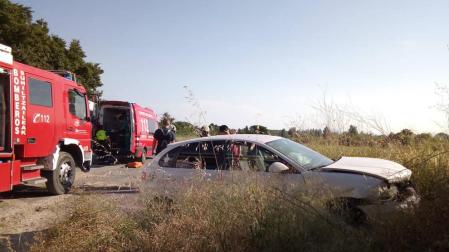 Dos heridos tras un accidente de tráfico en Marcilla