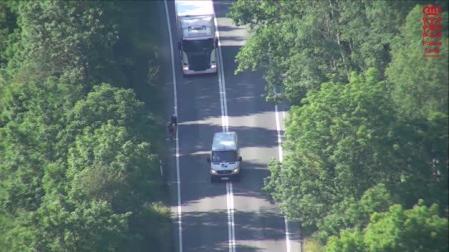 La Policía Foral utiliza drones para detectar infracciones en la N-121-A