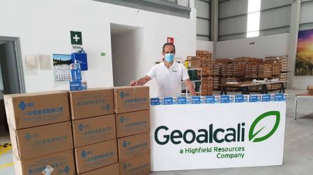 Geoalcali dona 22.000 mascarillas en el entorno de Mina Muga