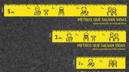 Cartel de la campaña 'Metros que salvan vidas'.