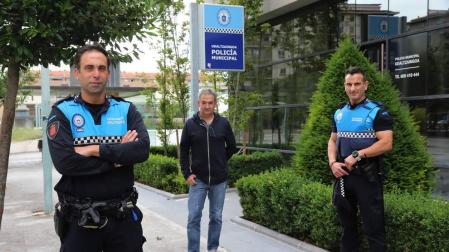 Patxi Ugarte Aguinaga, José  Antonio Fernández Barrero y Carlos Gómez Leoné este jueves en Ansoáin.