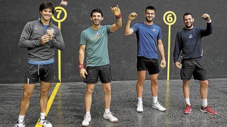Zabaleta, Altuna, Bikuña y Jaka, ayer en Amezketa.