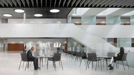 Reproducción virtual de los nuevos espacios de trabajo que se podrán habilitar en el edificio Amigos de la Universidad de Navarra.