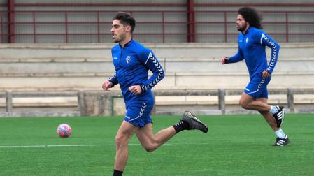 Nacho Vidal, durante un entrenamiento en Tajonar.