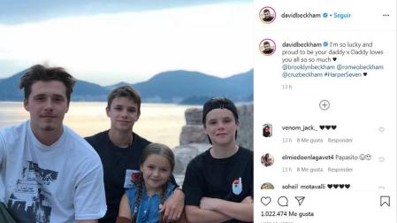 Fotografía Instagram David Beckham en el Día del padre.