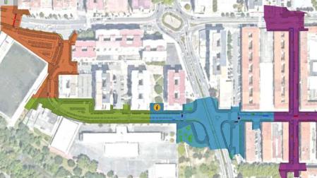 Mapa de las cuatro fases de las obras en el barrio de San Jorge.