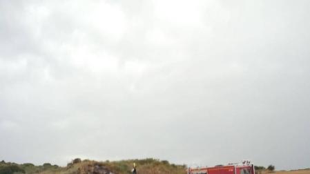 Tormentas intensas en Navarra e incendio por rayo