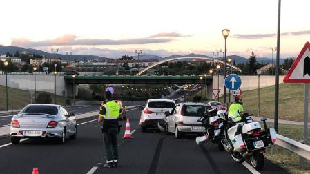 Colisión por alcance de tres vehículos en Cizur