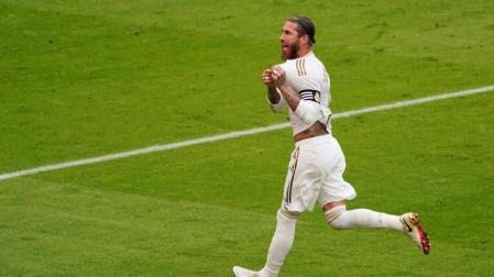 Ramos celebra su tanto ante el Athletic.