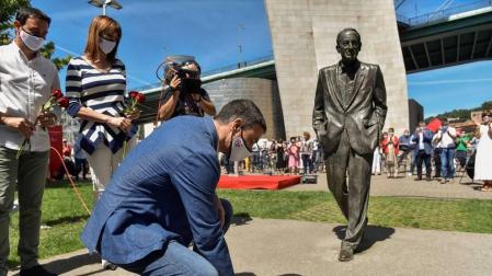 Pedro Sánchez, durante un acto electoral en Bilbao.