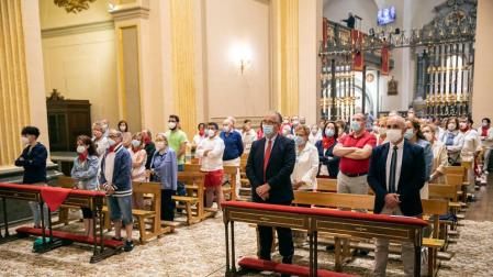 Orquesta Sinfónica de Navarra y Capilla de Música, en número reducido, en el coro alto de San Lorenzo.