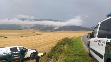 Dos heridos leves en una salida de vía de una motocicleta en Biurrun