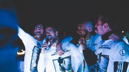 Celebración del título de liga del Legia Varsovia.