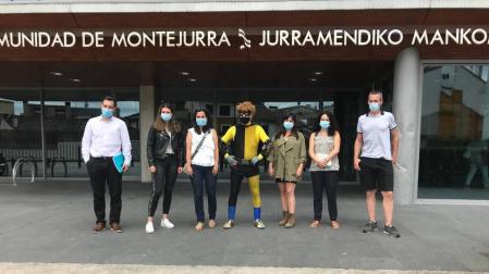 Promotores de la actividad durante su presentación en la sede de Mancomunidad en Estella.