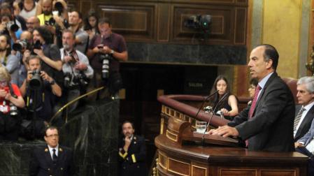 El diputado de UPN Carlos García Adanero, en una de sus intervenciones en el pleno del Congreso.