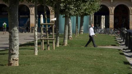 Los jardines de Pamplona se benefician de los 'no Sanfermines'