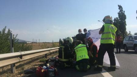 Herido grave tras ser arrollado por un camión en la PA-30 en Mutilva