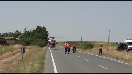 Vídeo: Traslado en helicóptero del joven herido en Cadreita