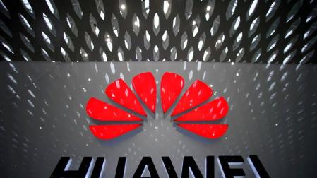 El logo de la compañía Huawei.