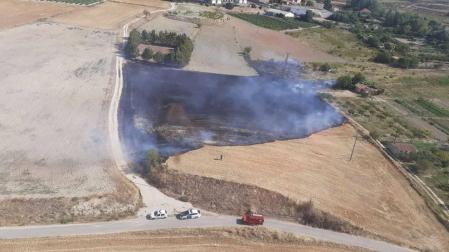 Un incendio que ha quemado algo más de una hectárea ha afectado este jueves por la mañana al paraje El Puentecillo en Viana.