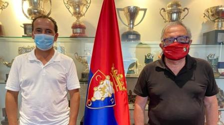 Luis Sabalza y Bautista Mena, presidentes de Osasuna y Valtierrano.