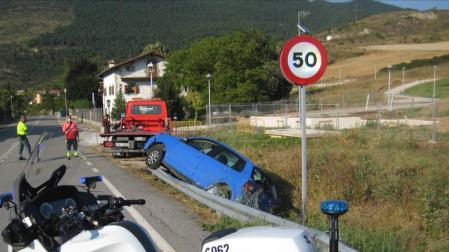 Salida de vía sin heridos en Sorauren