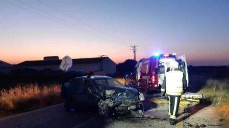 Dos trasladados al CHN, uno grave, tras un choque frontal en Marcilla