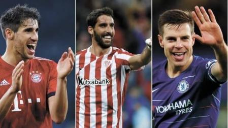 Javi Martínez, Raúl García y César Azpilicueta.