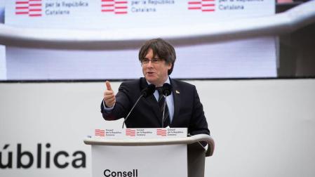Puigdemont, en el acto en Perpignan.