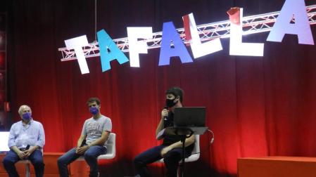 Desde la izda., Jacinto Goñi, Xabi Alcuaz y Javier Arbona presentaron la programación.