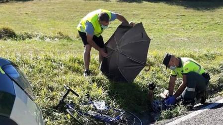 Un ciclista accidentado en la NA-178
