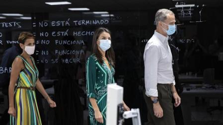 María Chivite y los Reyes en la última visita real, el 27 de julio.