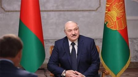 El presidente de Bielorrusia, Alexandr Lukashenko, en una entrevista con medios rusos