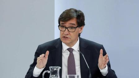 Salvador Illa, en una rueda de prensa.