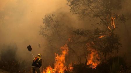El fuego arrasa más de 2.000 hectáreas en nueve incendios activos en Ourense