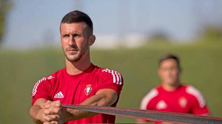 Oier Sanjurjo, durante un entrenamiento