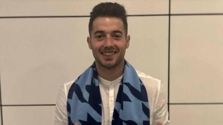 El asturiano Jony Rodríguez, hace un año cuando fichó por el equipo romano.