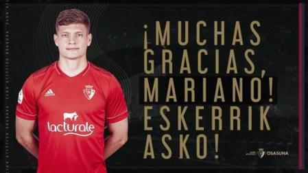 Mensaje de agradecimiento de Osasuna a Mariano Konyk.