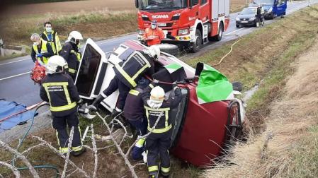 Un conductora herida en un accidente de tráfico en Alzuza (NA-150)