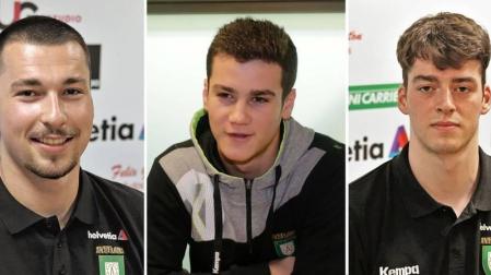 García, Izquierdo y Cancio, con la selección nacional júnior