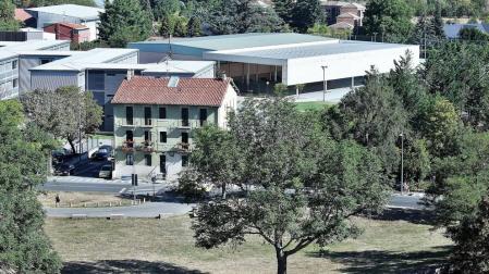 Este agosto sin lluvias está haciendo mella en parques y jardines de Pamplona. Algunos presentan un tono amarillento y un aspecto árido.